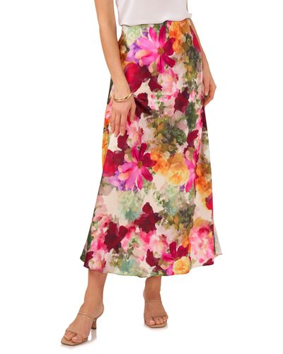 Vince Camuto Aline Floral Maxi Skirt - Red