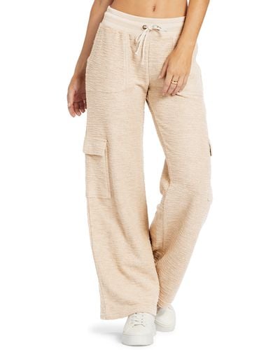Roxy Off The Hook Cotton Blend Terry Cargo Pants - Natural