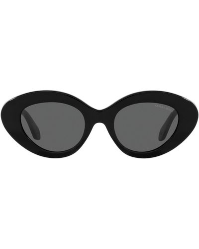 Armani Exchange 50mm Gradient Small Cat Eye Sunglasses - Black