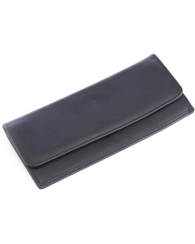 ROYCE New York Personalized Rfid Blocking Leather Clutch Wallet - Gray