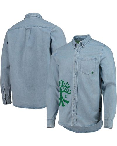 The Wild Collective Austin Fc Denim Button-down Long Sleeve Shirt At Nordstrom - Blue