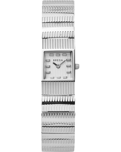 Breda Groove Square Bracelet Watch - Gray