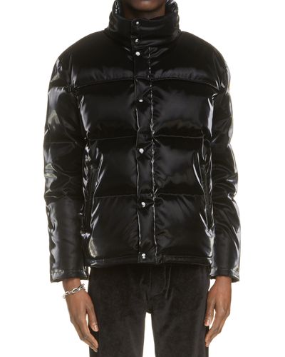 Saint Laurent Doudoune Glossy Puffer Jacket - Black
