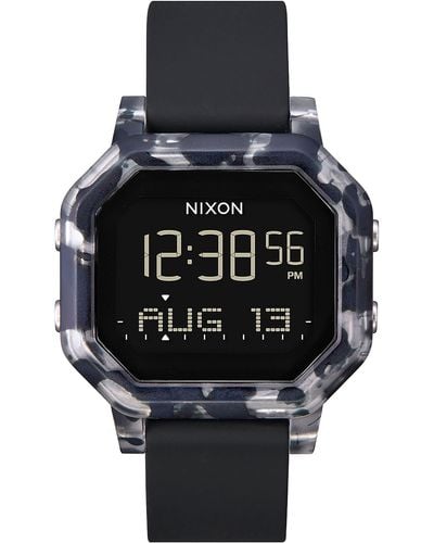Nixon Siren Digital Silicone Strap Watch - Black