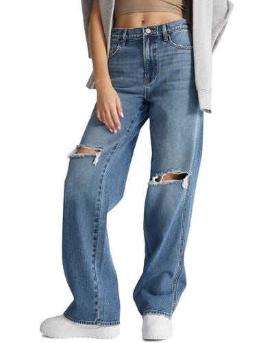 PacSun baggy Ripped Wide Leg Jeans - Blue