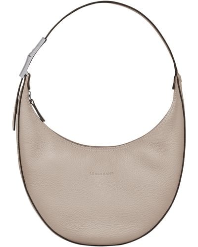 Longchamp Roseau Essential Half Moon Hobo Bag - Gray
