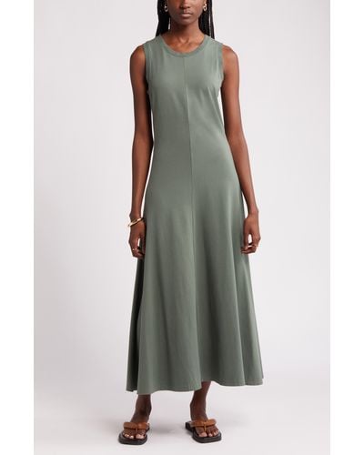 Nordstrom Sleeveless Cotton Blend Dress - Green
