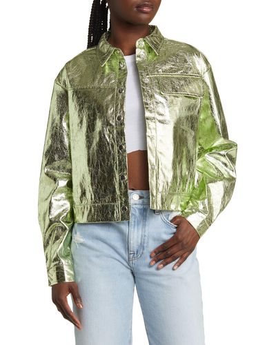 Something New Riely Cracked Metallic Shirt - Multicolor