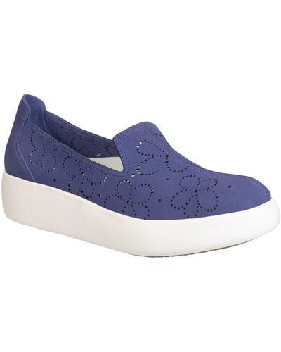 Otbt Coexist Perforated Floral Platform Slip-on Sneaker - Blue