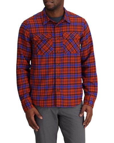 Outdoor Research Feedback Plaid Flannel Overshirt - Red
