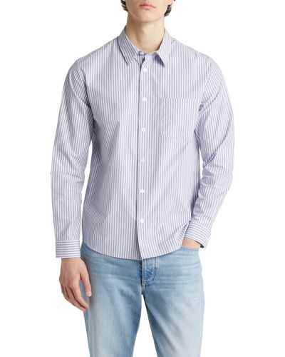 A.P.C. Clement Stripe Button-up Shirt - Blue