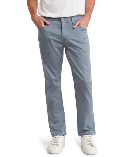 AG Jeans Everett Commuter Performance Slim Straight Sateen Pants - Blue