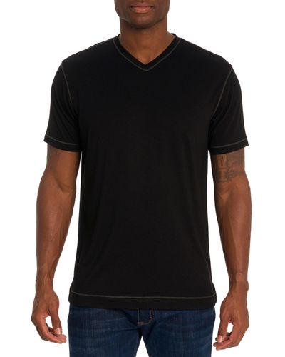 Robert Graham Eastwood V-neck T-shirt - Black
