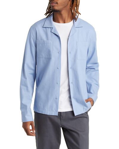 Saturdays NYC Marco Long Sleeve Button-up Shirt - Blue