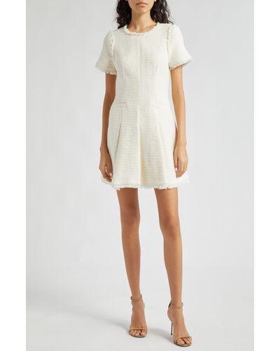 Cinq À Sept Nova Tweed Fit & Flare Dress - White