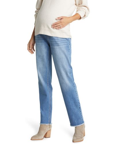 1822 Denim Over The Bump Relaxed Straight Leg Maternity Jeans - Blue