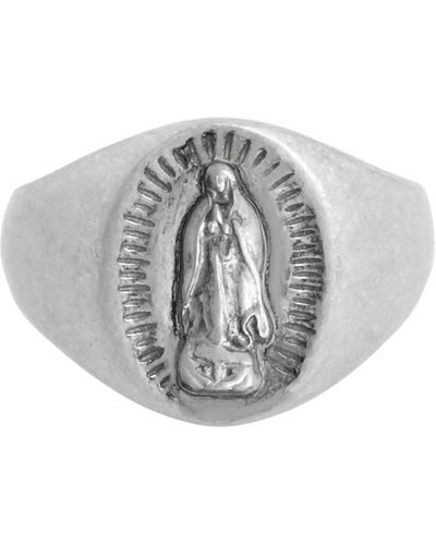 AllSaints Saint Sterling Silver Signet Ring - Multicolor