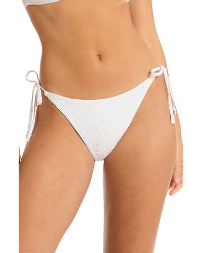 Sea Level Interlace Tie Side Bikini Bottoms - White