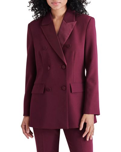Steve Madden Hayley Double Breasted Suit Blazer - Purple