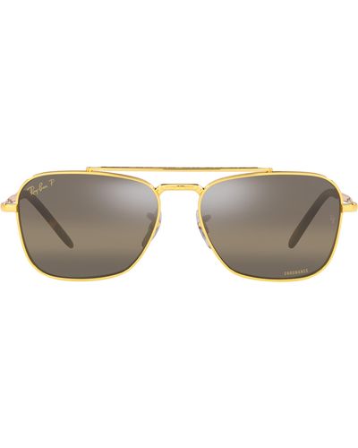 Ray-Ban New Caravan 55mm Gradient Polarized Square Sunglasses - Yellow