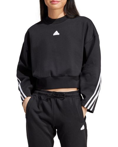 adidas Future Icons 3-stripes Cotton Blend Sweatshirt - Black