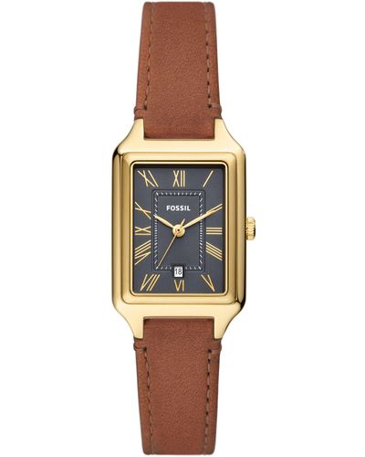 Fossil Raquel Leather Strap Watch - Brown