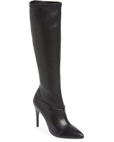 Reiss Carina Pointed Toe Knee High Boot - Black