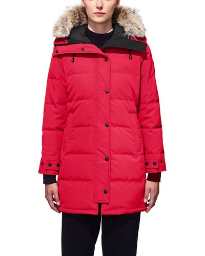 Canada Goose Shelburne Fusion Fit Genuine Coyote Fur Trim Down Parka - Red