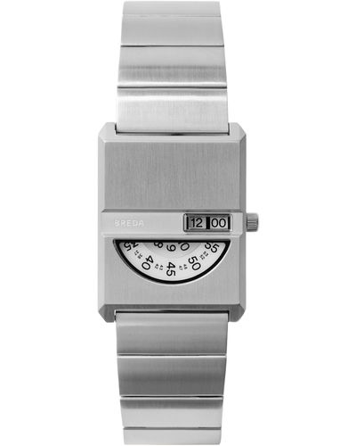 Breda Pulse Tandem Stainless Steel Bracelet Watch - Gray