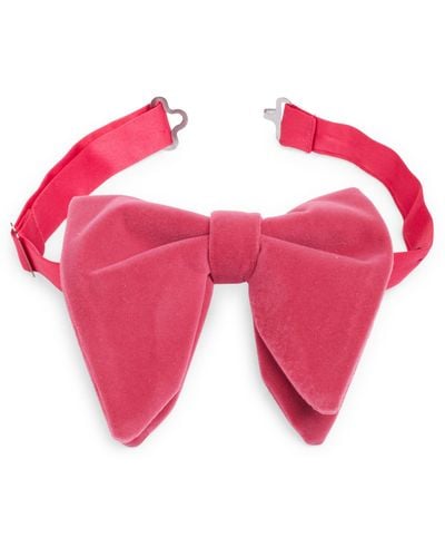 CLIFTON WILSON Silk Velvet Bow Tie - Pink