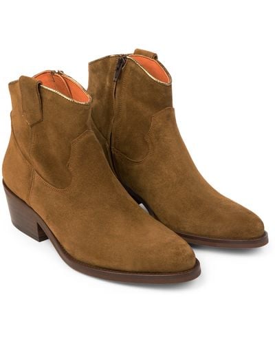 Penelope Chilvers Cassidy Suede Cowboy Boot - Brown