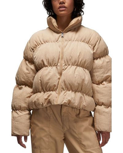 Nike Water Repellent Nylon Puffer Jacket - Natural