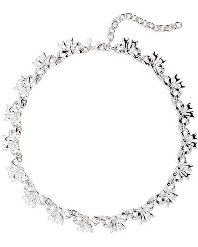 Sandy Liang Bow Link Collar Necklace - White
