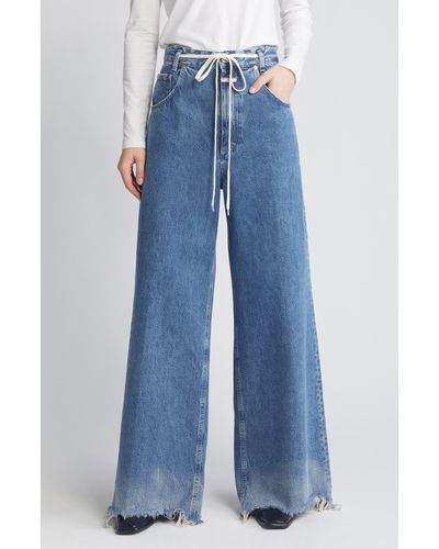 Closed Morus Belted Wide Leg Jeans - Blue