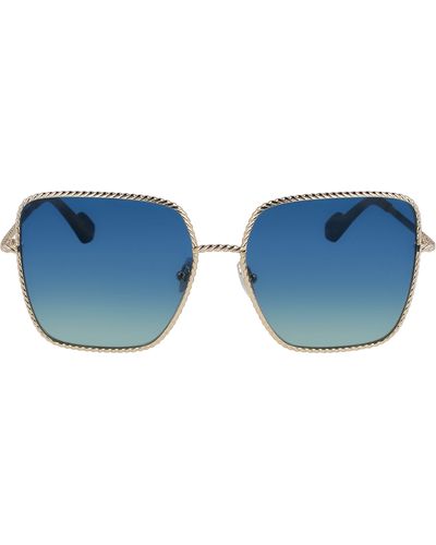 Lanvin Babe 59mm Gradient Square Sunglasses - Blue
