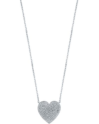 Bony Levy Pavé Diamond Heart Pendant Necklace - White