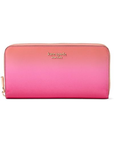 Kate Spade Morgan Ombré Saffiano Leather Wallet - Pink