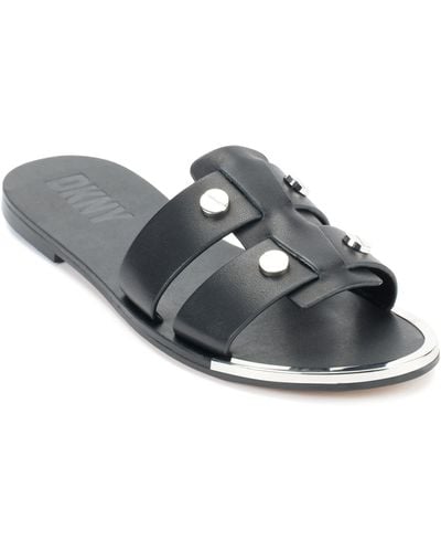 DKNY Glynn Studded Slide Sandal - Gray