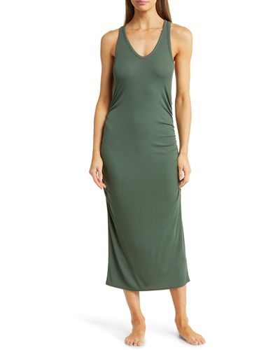 Nordstrom Moonlight Eco Ruched Rib Nightgown - Green