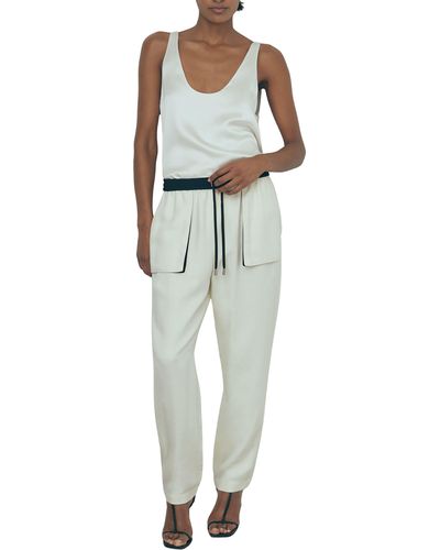 Reiss Pearl Tapered Drawstring Pants - Blue