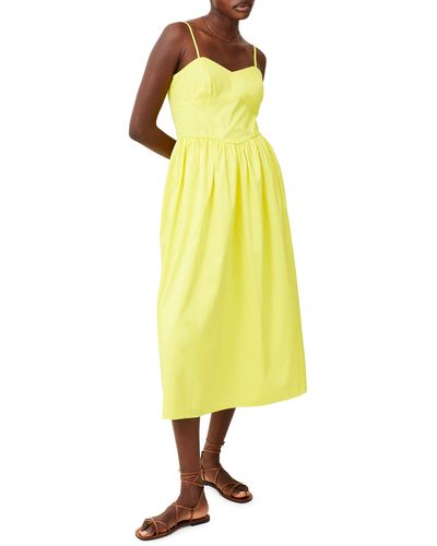 French Connection Florida Fit & Flare Midi Dress - Yellow