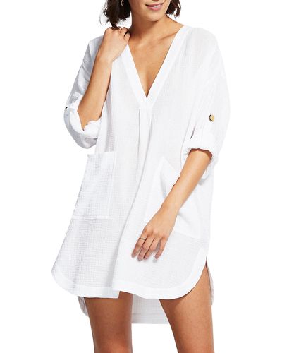 Seafolly Essential Cover-up - White
