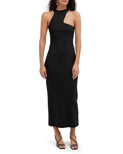 MARCELLA Sonata Ponte Knit Midi Cocktail Dress - Black