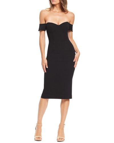 Dress the Population Bailey Off The Shoulder Body-con Dress - Black