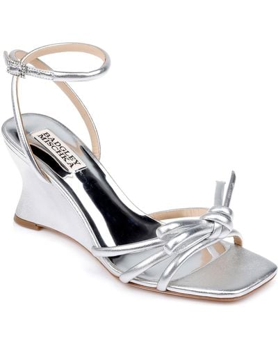 Badgley Mischka Luciana Ankle Strap Wedge Sandal - White