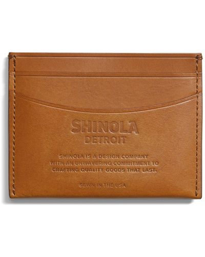 Shinola Pocket Card Case - Brown