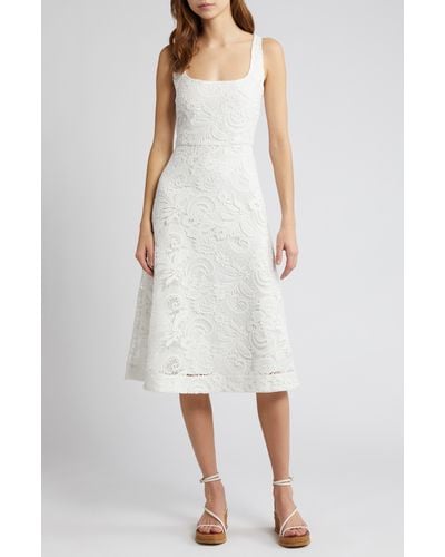 Kobi Halperin Jacqueline Paisley Lace Midi Dress - White