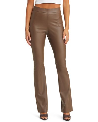 Blank NYC Hoyt Mini Bootcut Faux Leather Pants - Brown