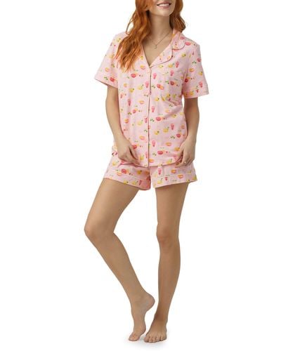 Bedhead Print Stretch Organic Cotton Jersey Short Pajamas - Pink