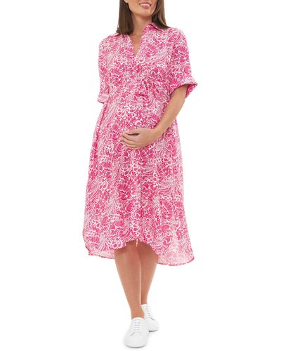 Ripe Maternity Janis Maternity Shirtdress - Pink
